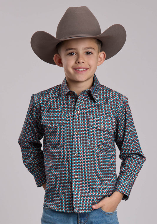 Roper Boys Roper Small Star Foulard Western Snap Shirt