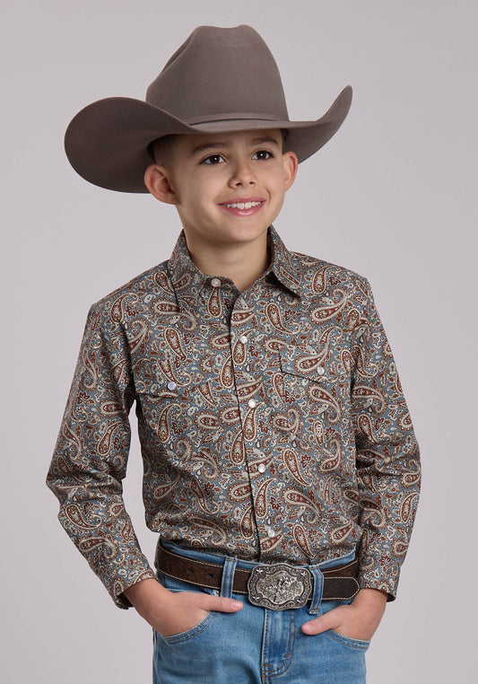 Roper Boys Roper Amarillo Paisley Western Snap Shirt