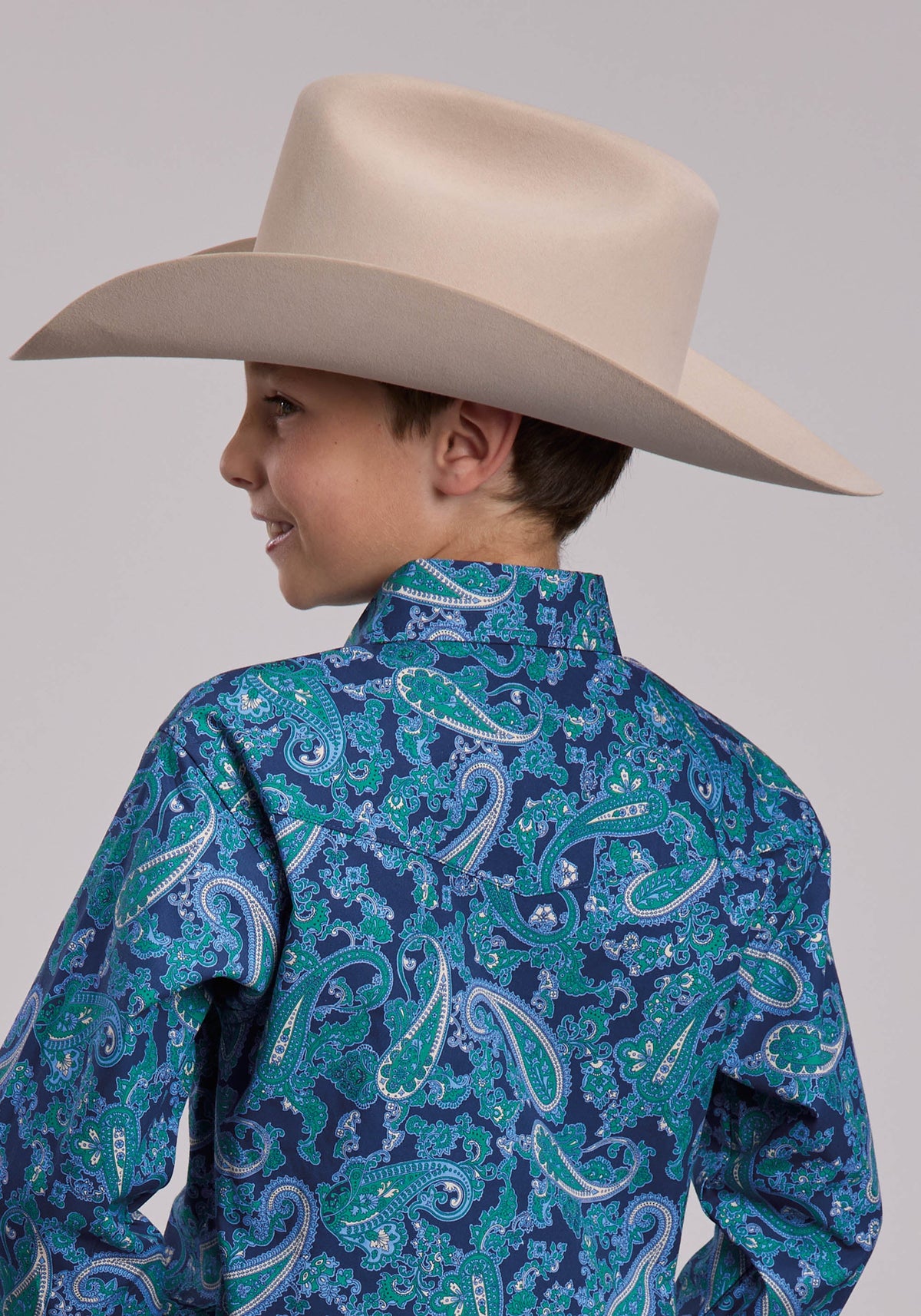 Roper Boys Roper Deep Sea Medallion Western Snap Shirt