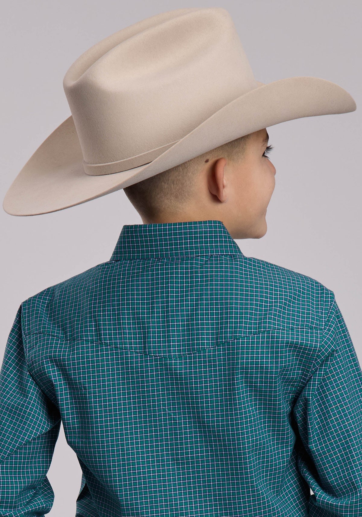 Roper Boys Roper Stretch Check Western Snap Shirt