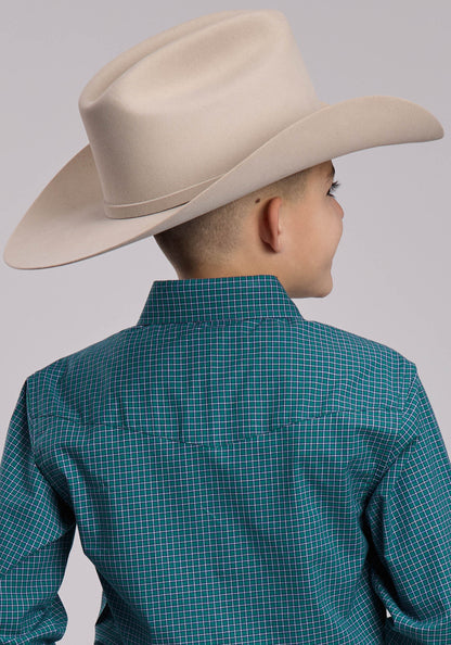 Roper Boys Roper Stretch Check Western Snap Shirt