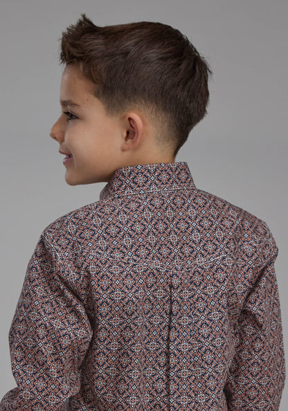 Roper Boys Ginger Foulard Long Sleeve Button Western Shirt