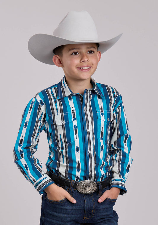 Roper Boys Roper Deadstock Stripe Long Sleeve Snap Shirt