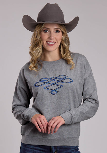 Roper Womens Roper Heather Grey Western Sweatshirt