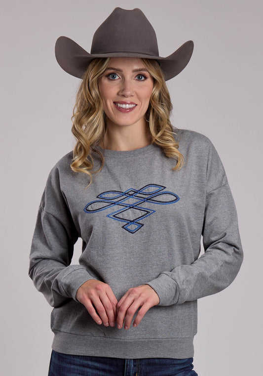 Roper Womens Roper Heather Grey Western Sweatshirt