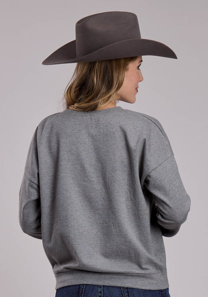 Roper Womens Roper Heather Grey Western Sweatshirt