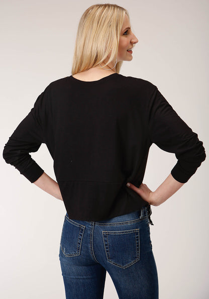 Roper Womens Long Sleeve Knit Poly Rayon Jersey Dolman Slv Crew Neck Sweatshirt