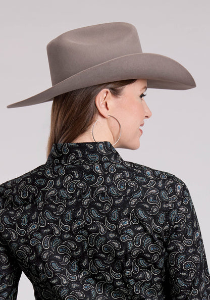 Roper Womens Long Sleeve Snap Paisley Stamps Western Shirt