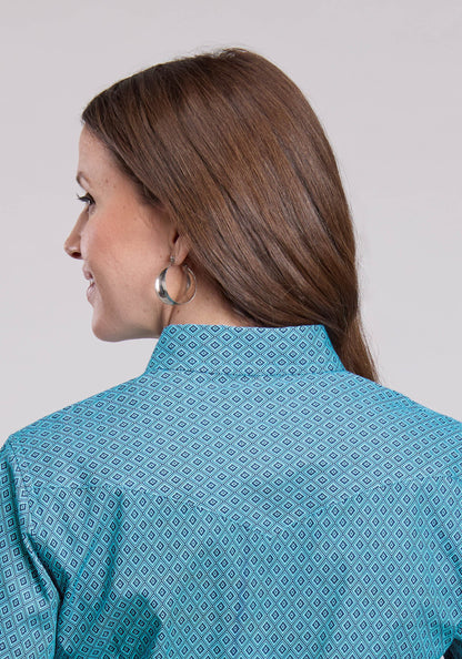 Roper Womens Long Sleeve Snap Aztec Diamond Geo Western Shirt