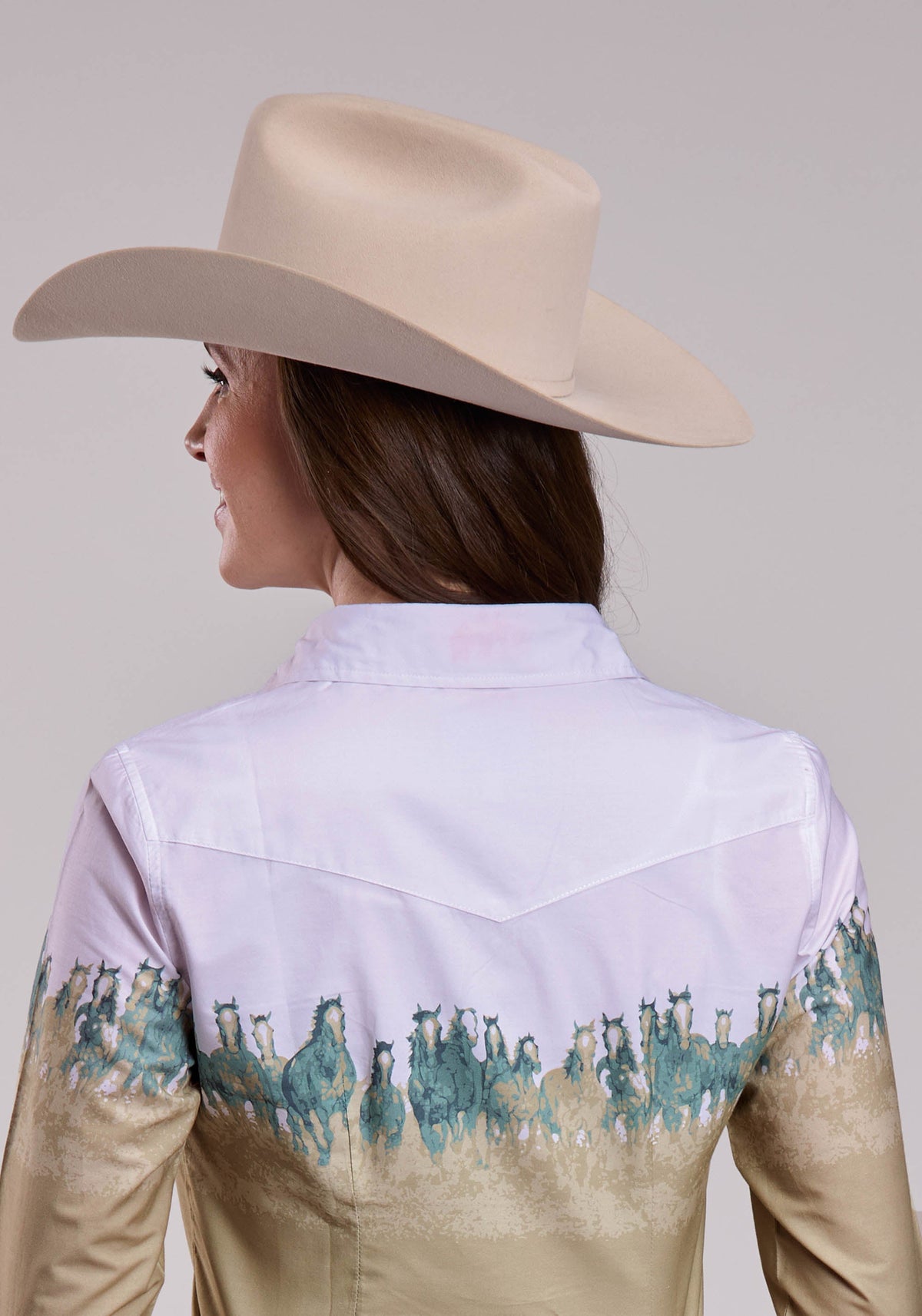 Roper Womens Roper Run Wild Border Long Sleeve Snap Shirt