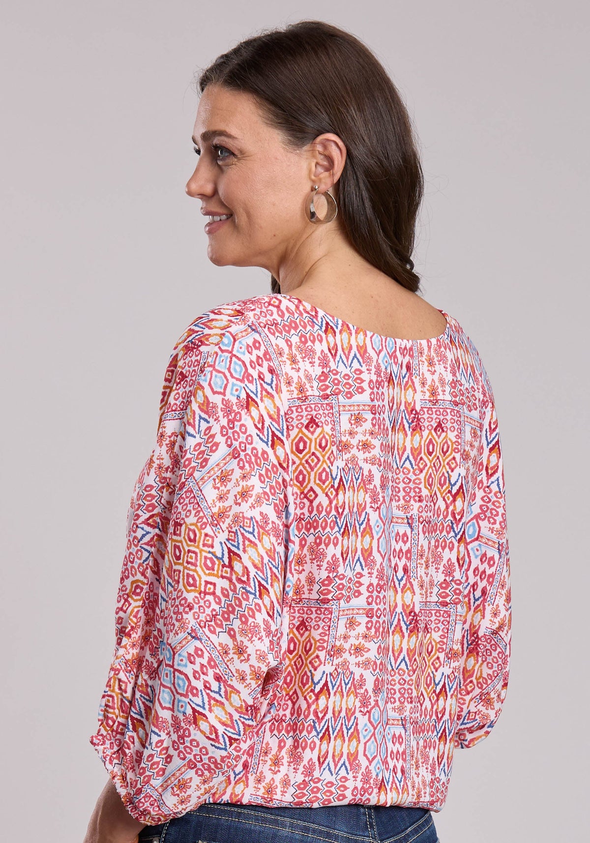 Roper Womens Roper Aztec Patchwork Long Sleeve Shirt