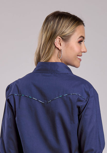 Roper Womens Roper Solid Cotton Western Blouse