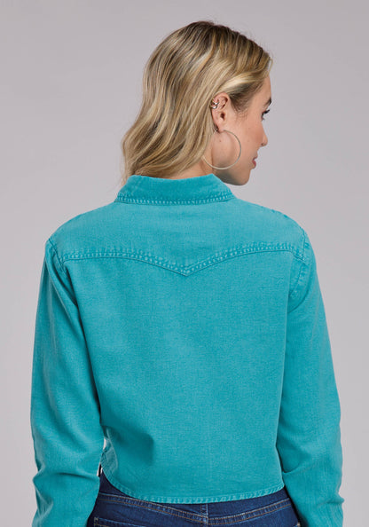 Roper Womens Roper Cotton Twill Cropped Western Blouse