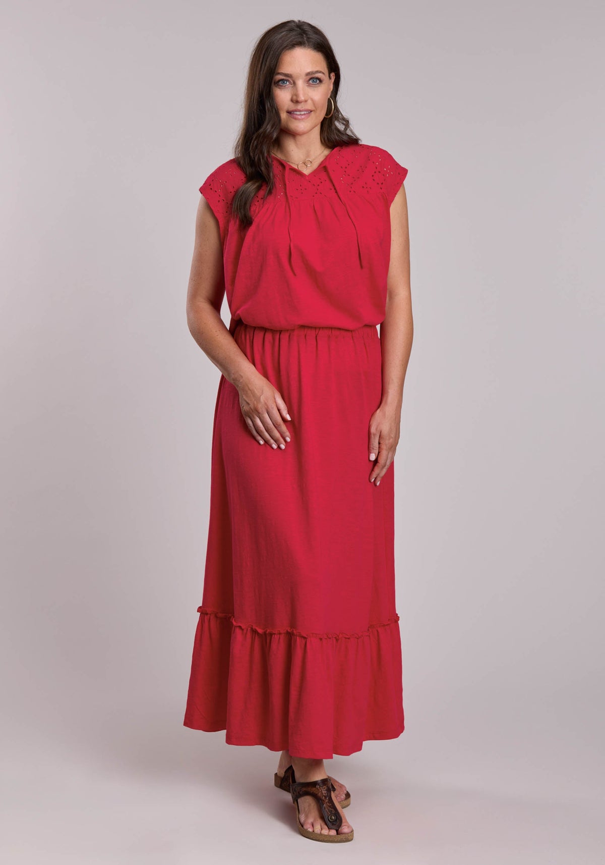 Roper Womens Roper Slub Jersey Knit Midi Skirt