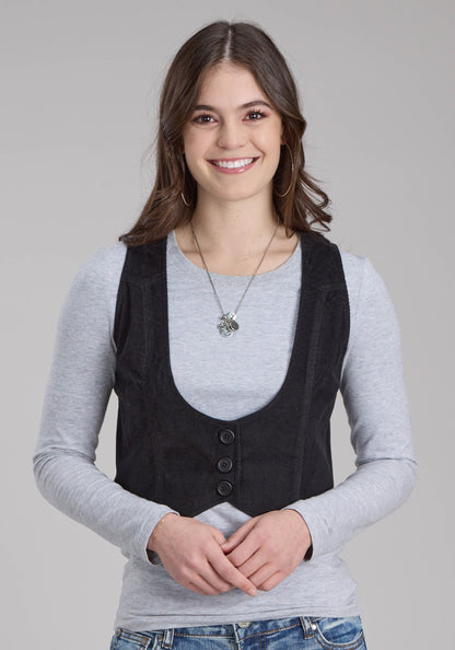 Roper Womens Cotton Corduroy Mini Button Vest