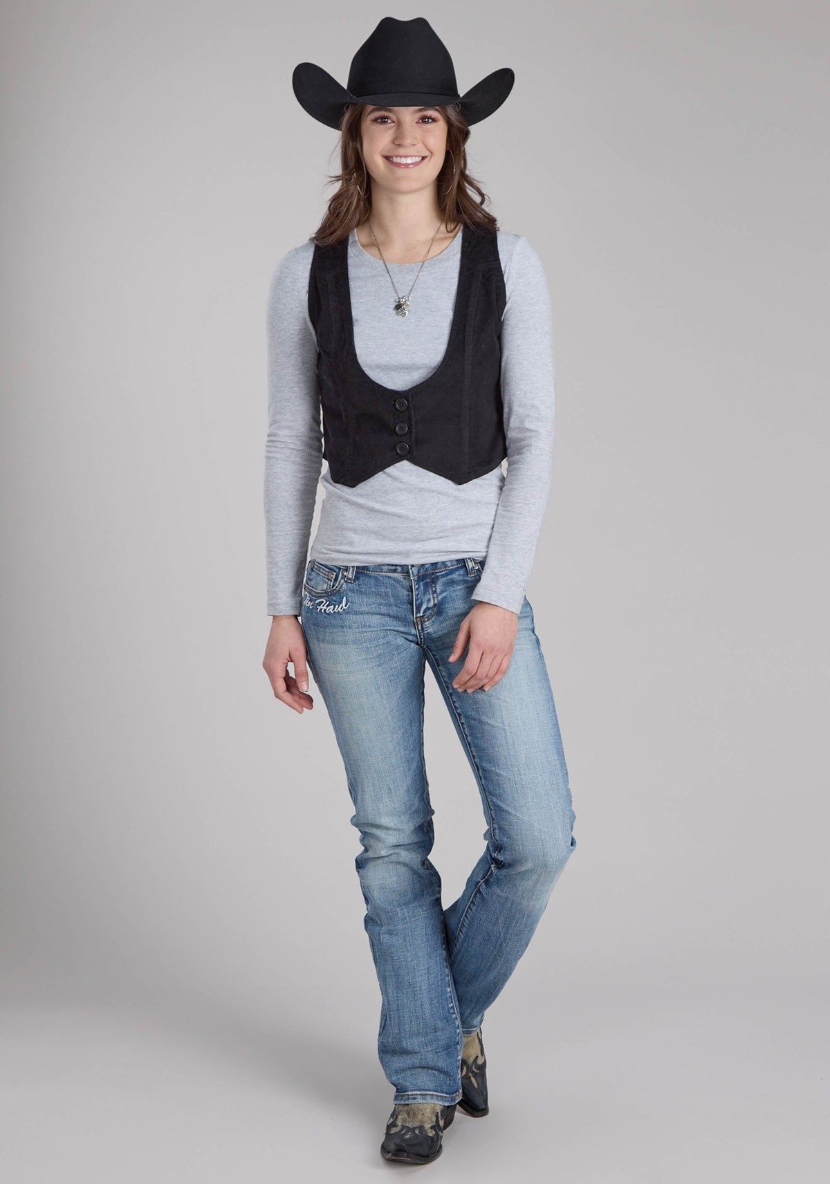 Roper Womens Cotton Corduroy Mini Button Vest
