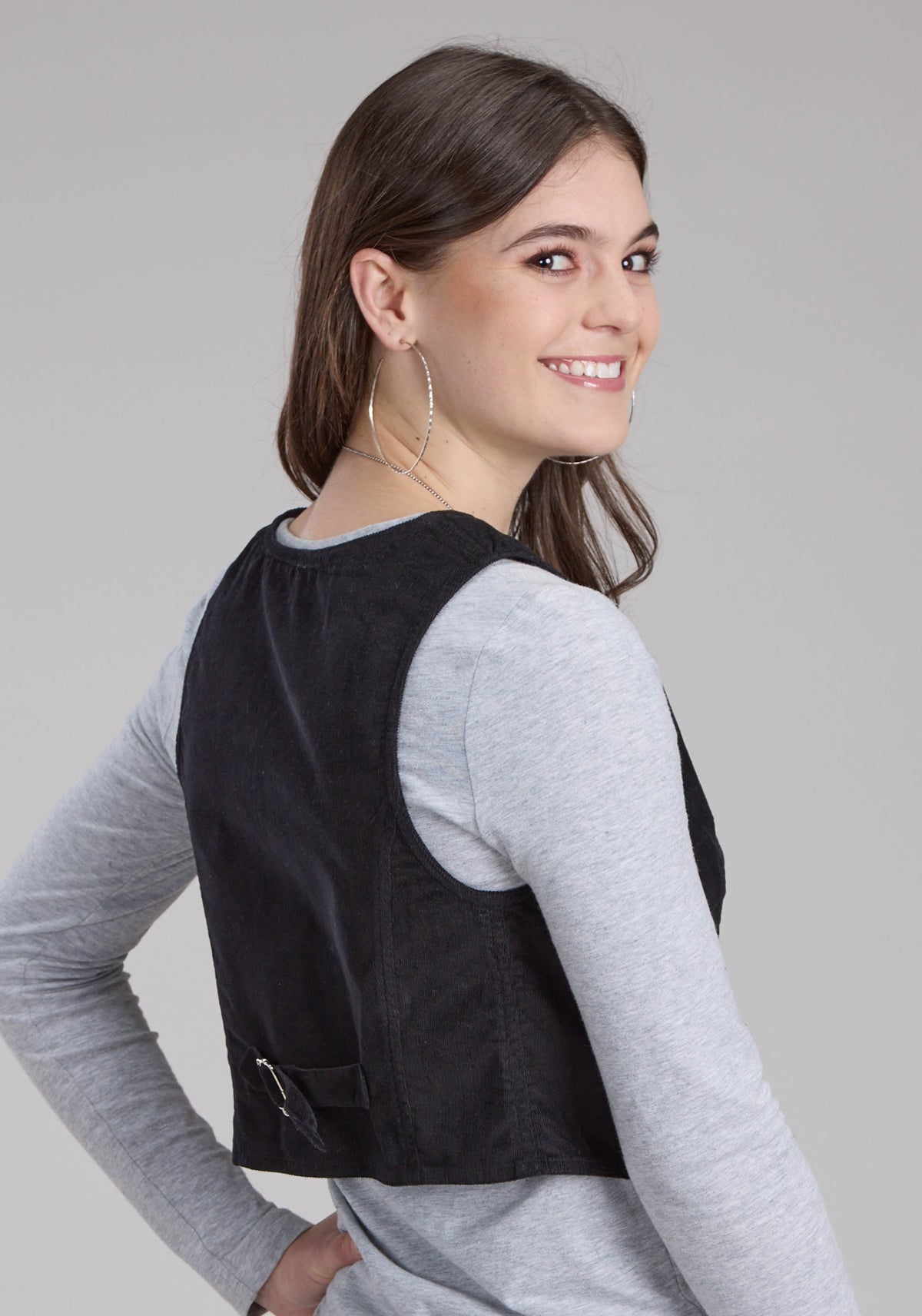 Roper Womens Cotton Corduroy Mini Button Vest