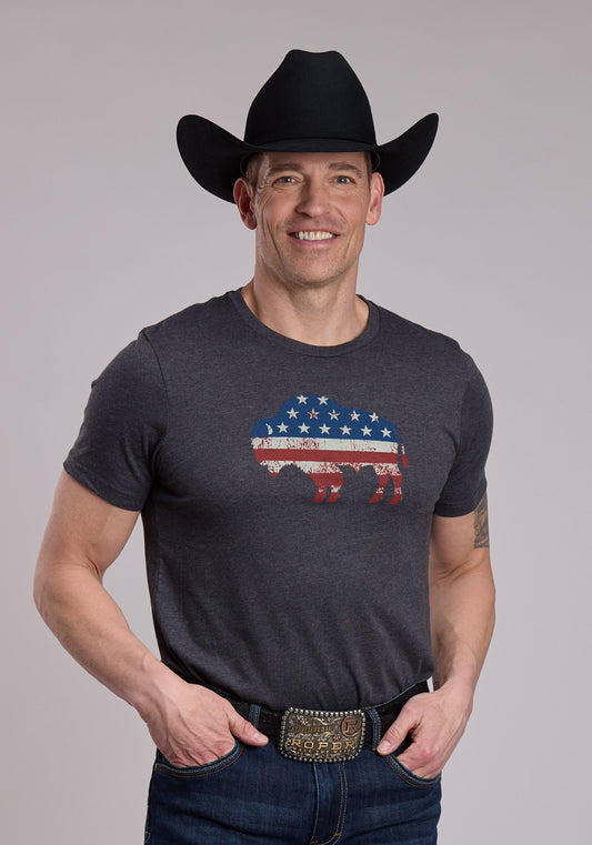 Roper Unisex Roper American Flag Buffalo Screen Print Tee