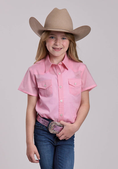 Roper Girls Roper Solid Cotton Western Blouse