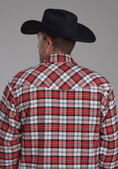 Roper Mens Sherpa Lined Flannel Shirt Snap Jacket