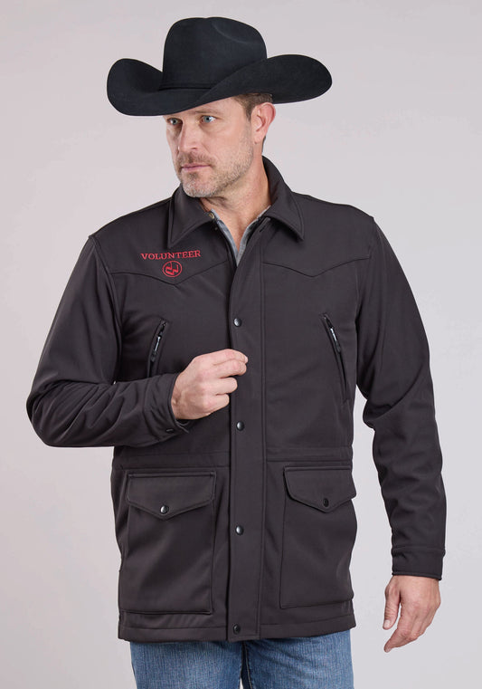 Roper Men's Fleece Lined Softshell Barn Coat* Zipper Chest Pockets*draw Cord Wais