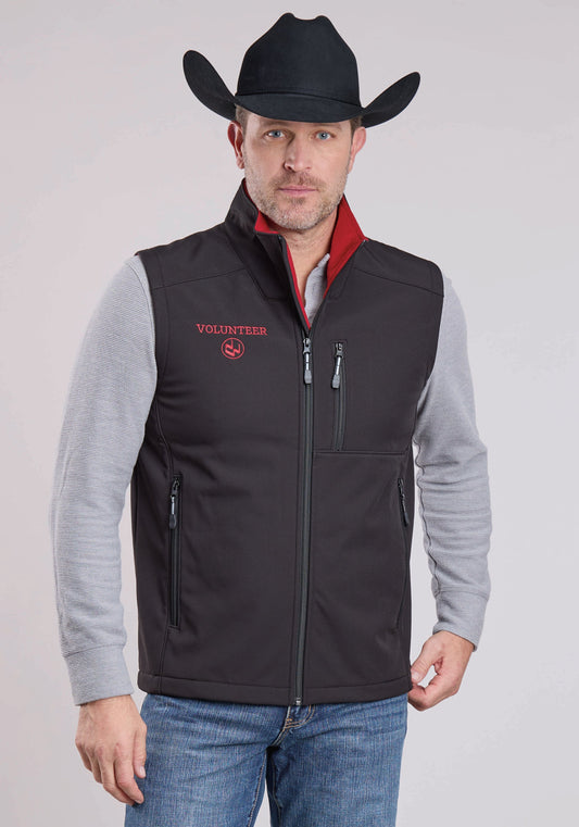 Roper Men's Fleece Lined Softshell Vest* Zipper Lower And Chest    Pockets * Embr