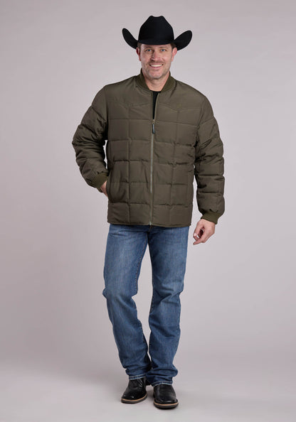 Roper Mens Jacket Zipper Performance Canvas Quilted Western Jacket