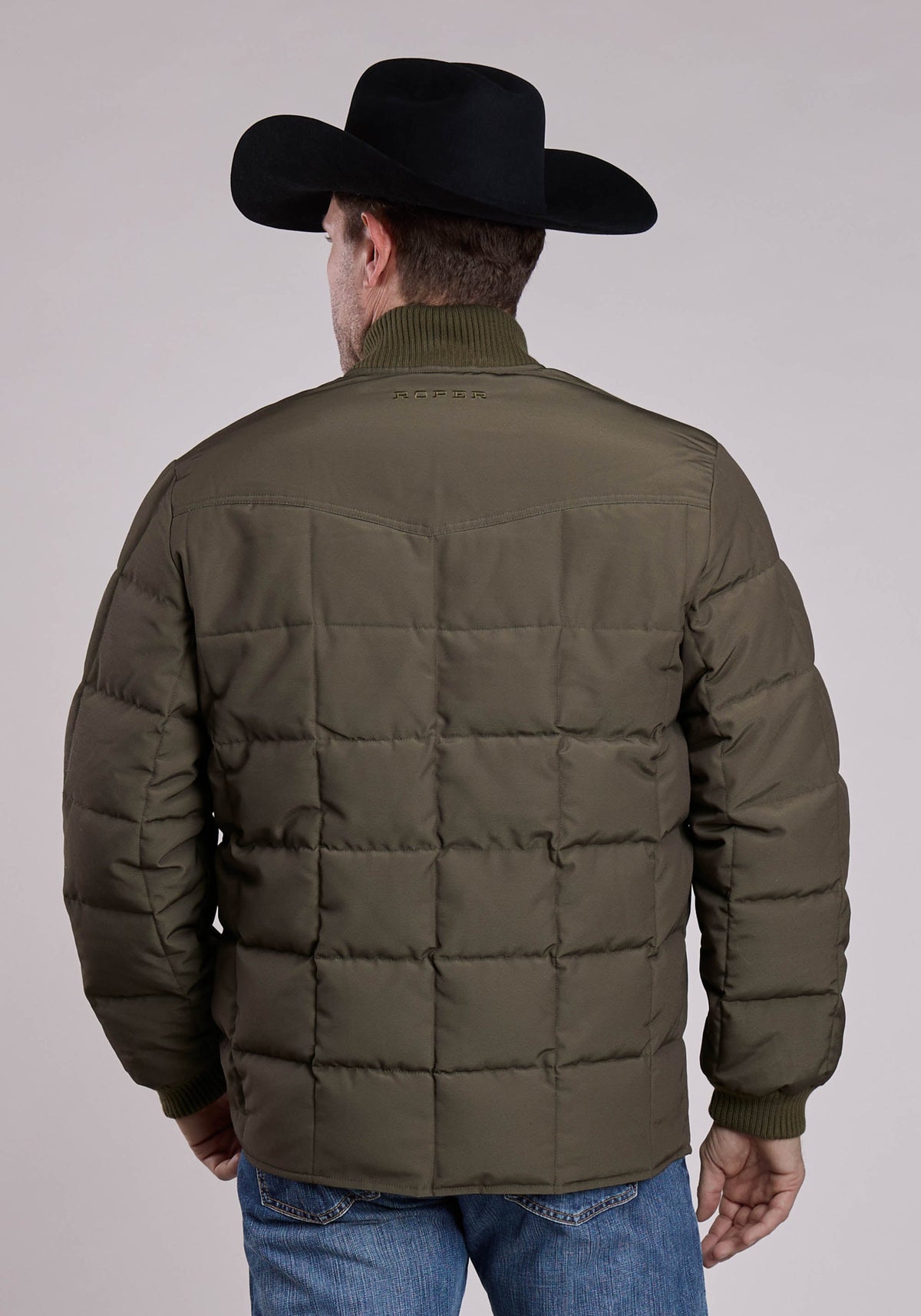 Roper Mens Jacket Zipper Performance Canvas Quilted Western Jacket