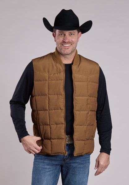 Roper Mens Vest Zipper Performance Canvas Quilted Jacket Western Vest