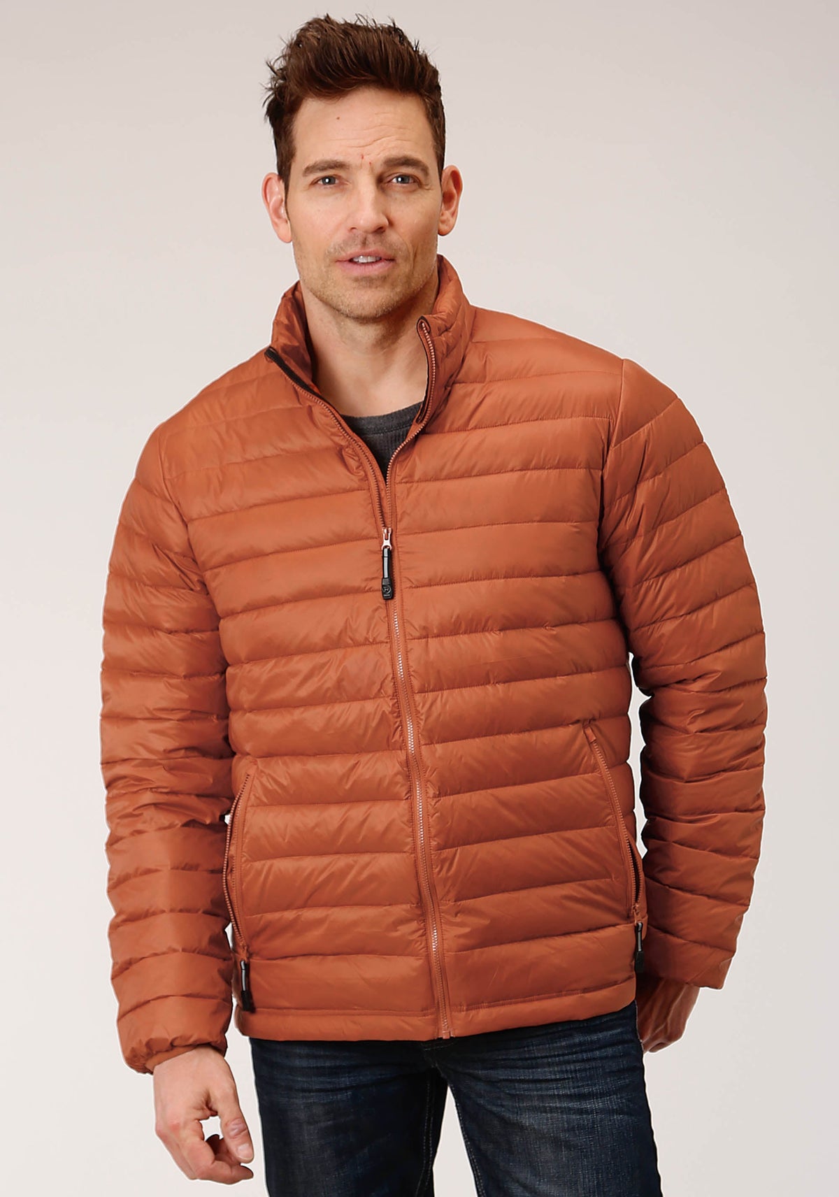 Roper Mens Down Proof Coated Jacket  Rust
