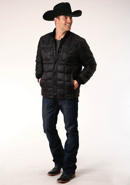 Roper Mens Down Proof Coated Jacket  Black