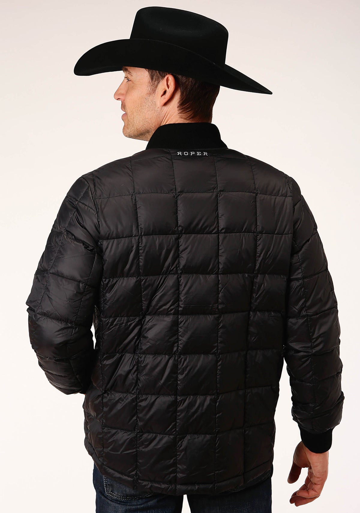 Roper Mens Down Proof Coated Jacket  Black