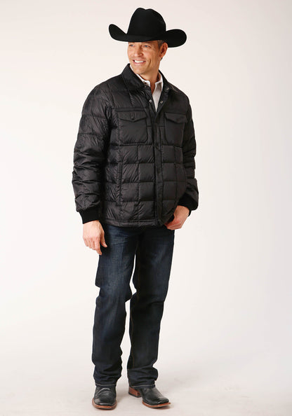 Roper Mens Black Nylon Down Proof Coated Jacket