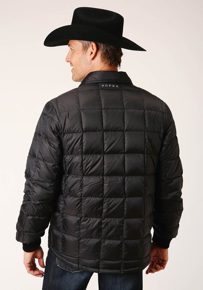 Roper Mens Black Nylon Down Proof Coated Jacket