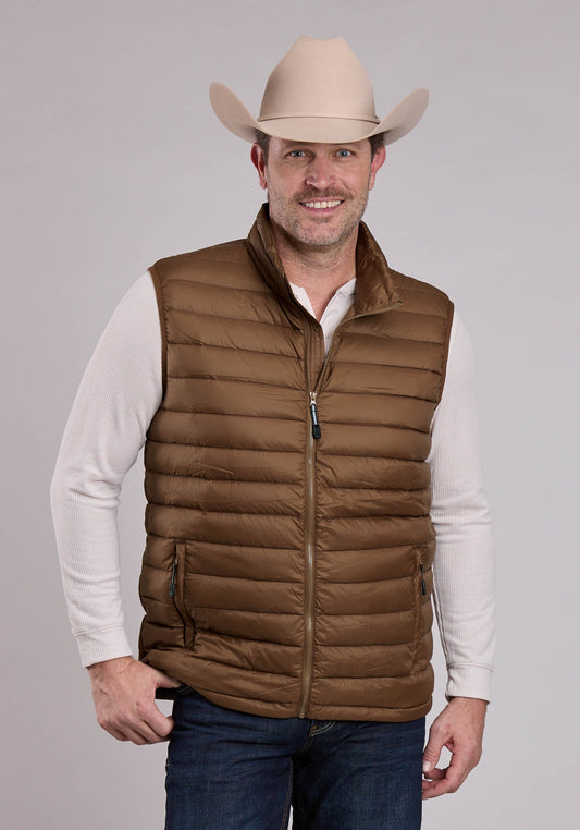 Roper Mens Vest Zipper Nylon Down Proof Coated Western Vest