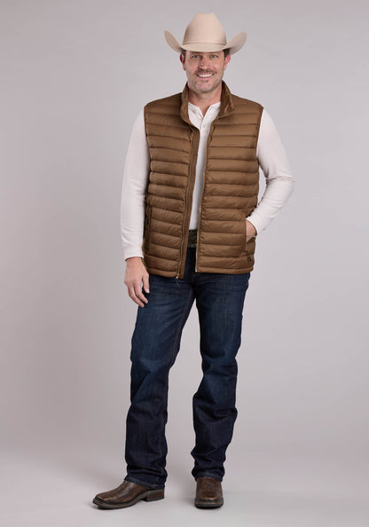 Roper Mens Vest Zipper Nylon Down Proof Coated Western Vest
