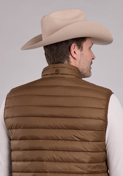 Roper Mens Vest Zipper Nylon Down Proof Coated Western Vest