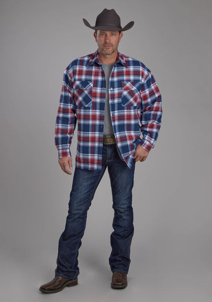 Roper Mens Sherpa Lined Flannel Shirt Button Jacket