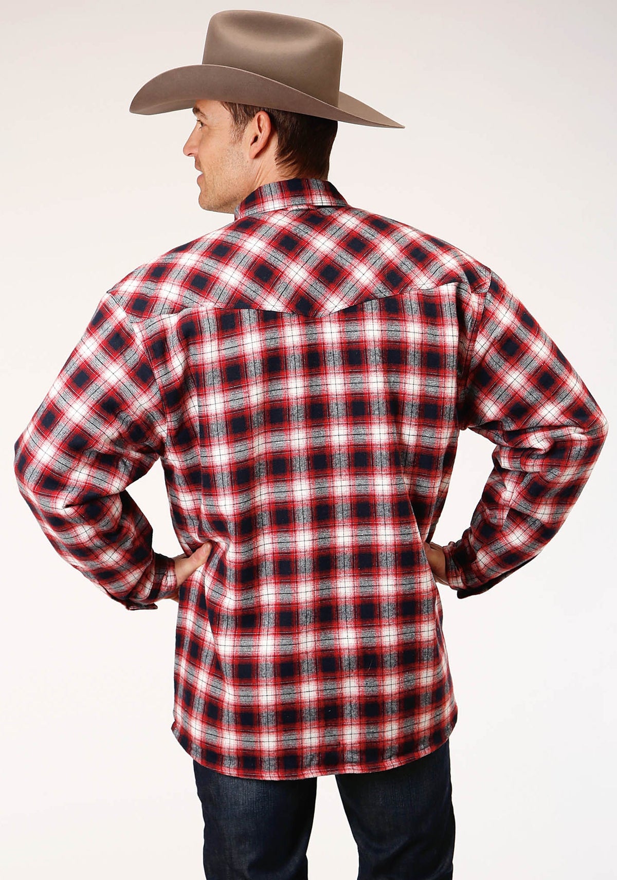 Roper Mens Long Sleeve Tall Fit Snap Sherpa Lined Flannel Shirt Jacket