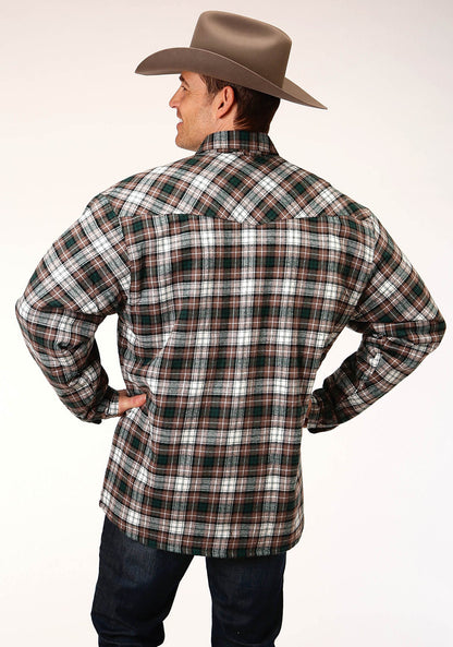 Roper Mens Long Sleeve Tall Fit Snap Sherpa Lined Flannel Shirt Jacket