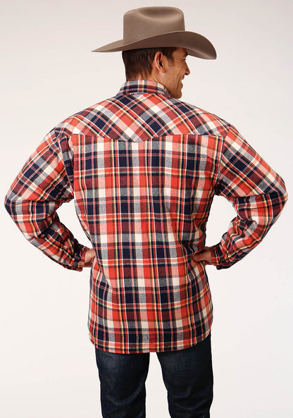 Roper Mens Long Sleeve Tall Fit Snap Sherpa Lined Flannel Shirt Jacket