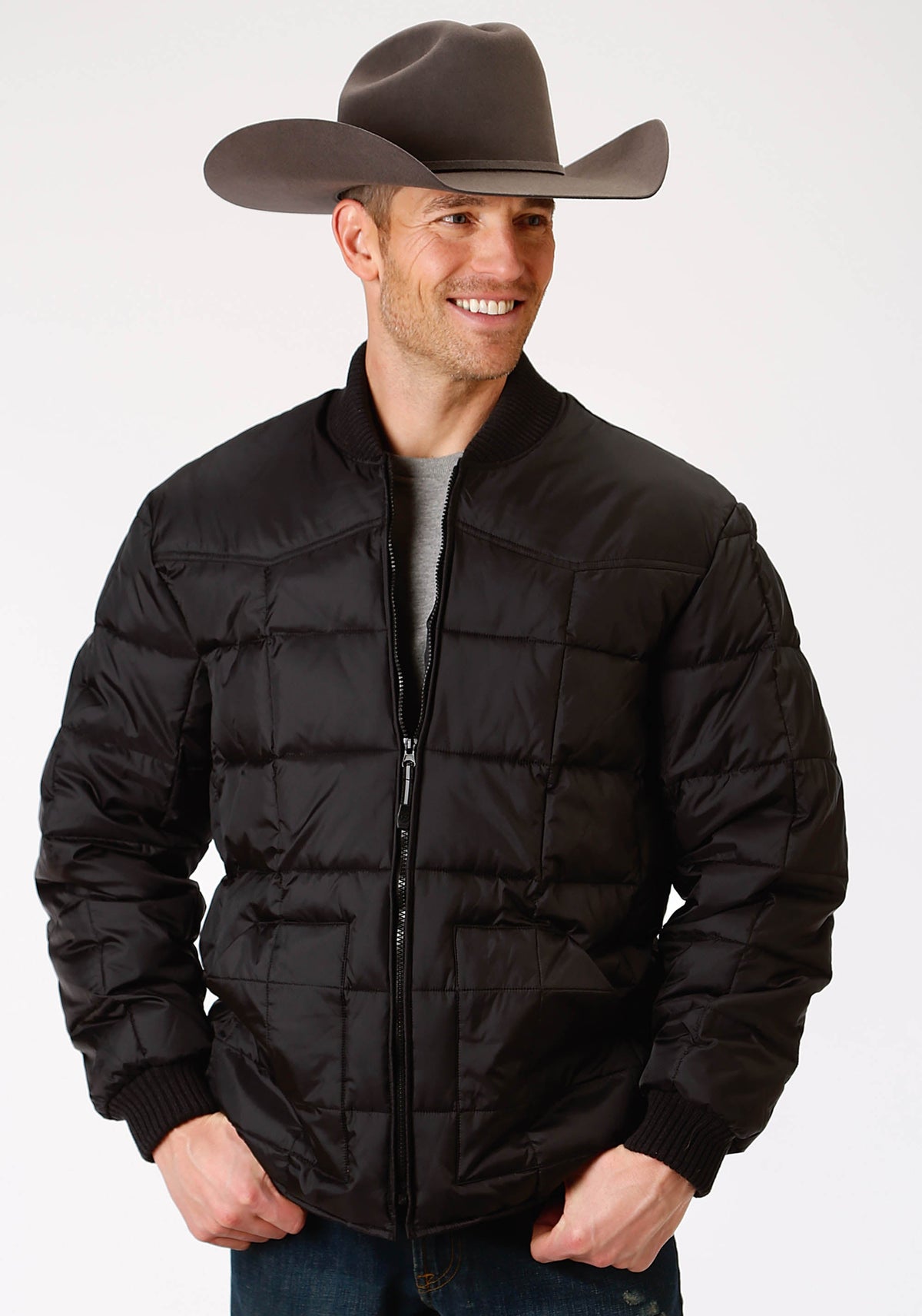 Roper Mens Black Poly-Filled Jacket