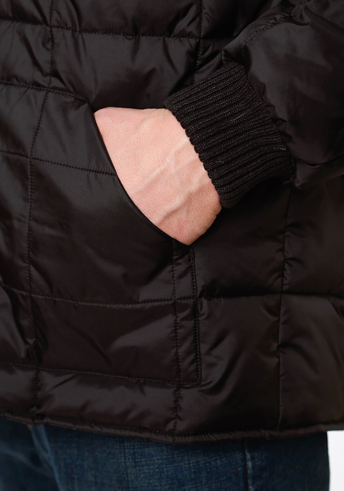 Roper Mens Black Poly-Filled Jacket