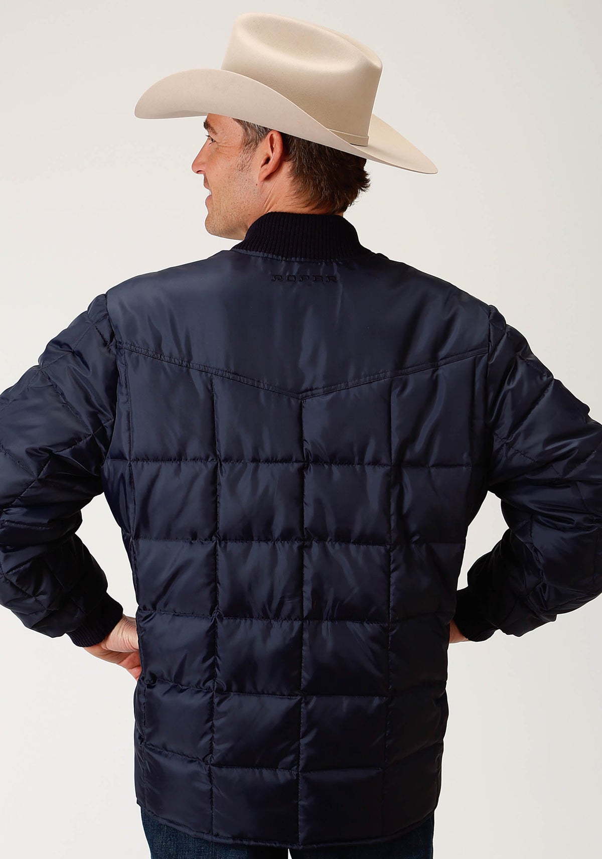 Roper Mens Navy Blue Poly-filled Jacket