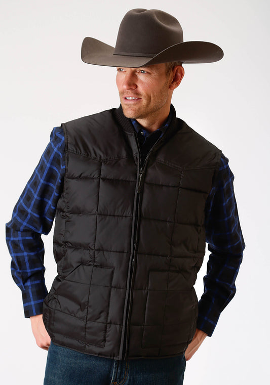 Roper Mens Black Poly-filled Vest