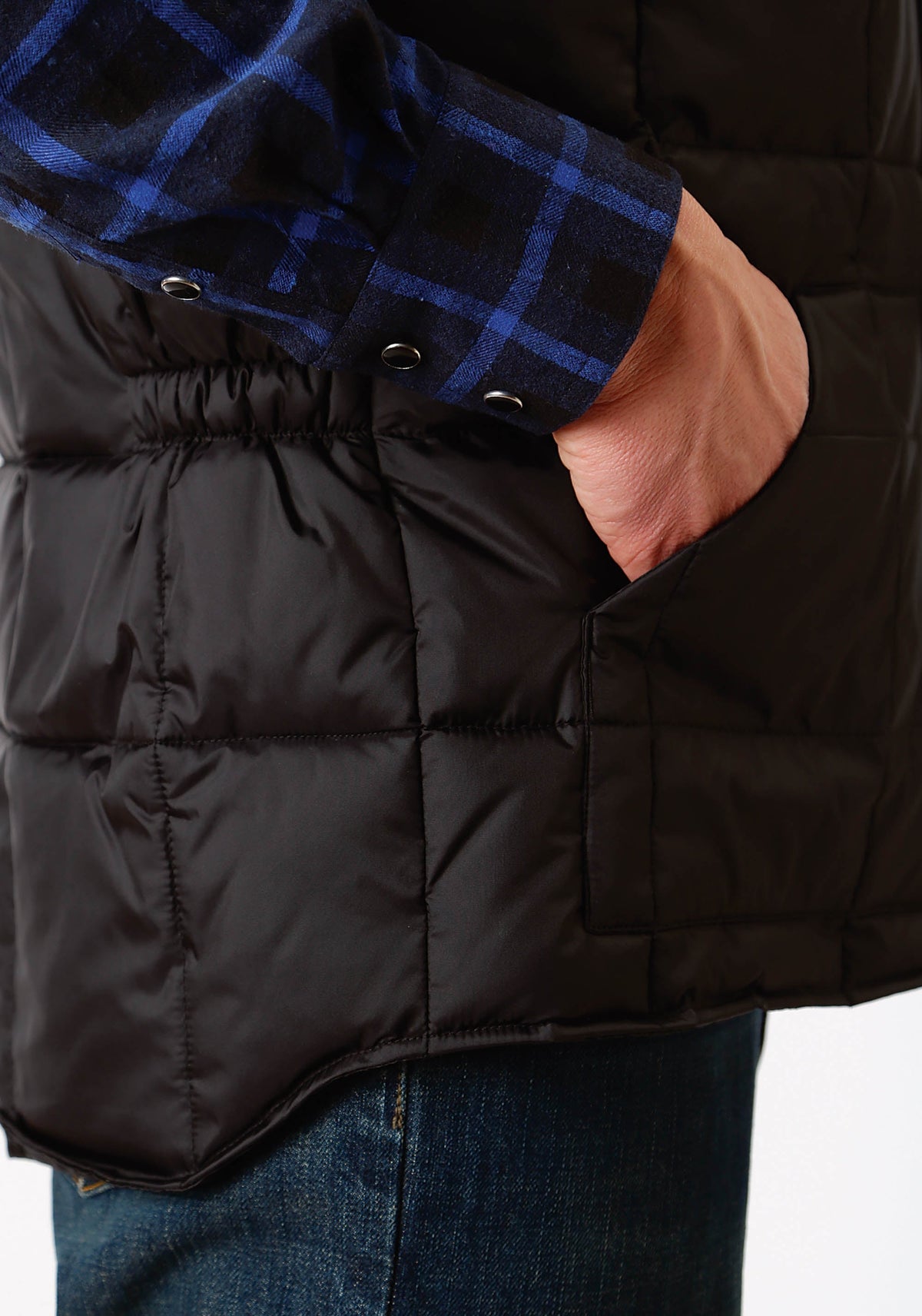 Roper Mens Black Poly-filled Vest