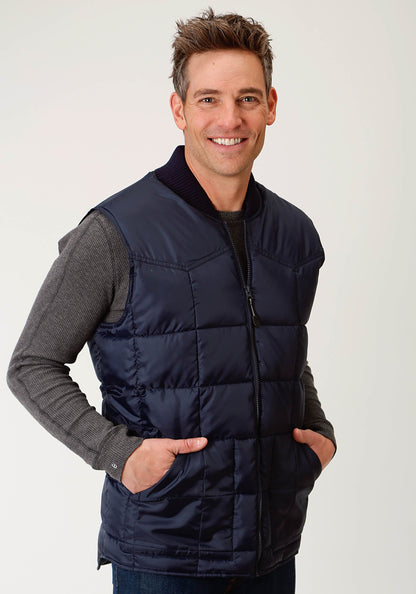 Roper Mens Navy Blue Poly-filled Vest