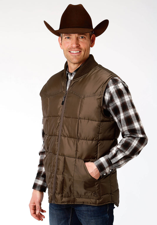 Roper Mens Brown Poly-filled Vest