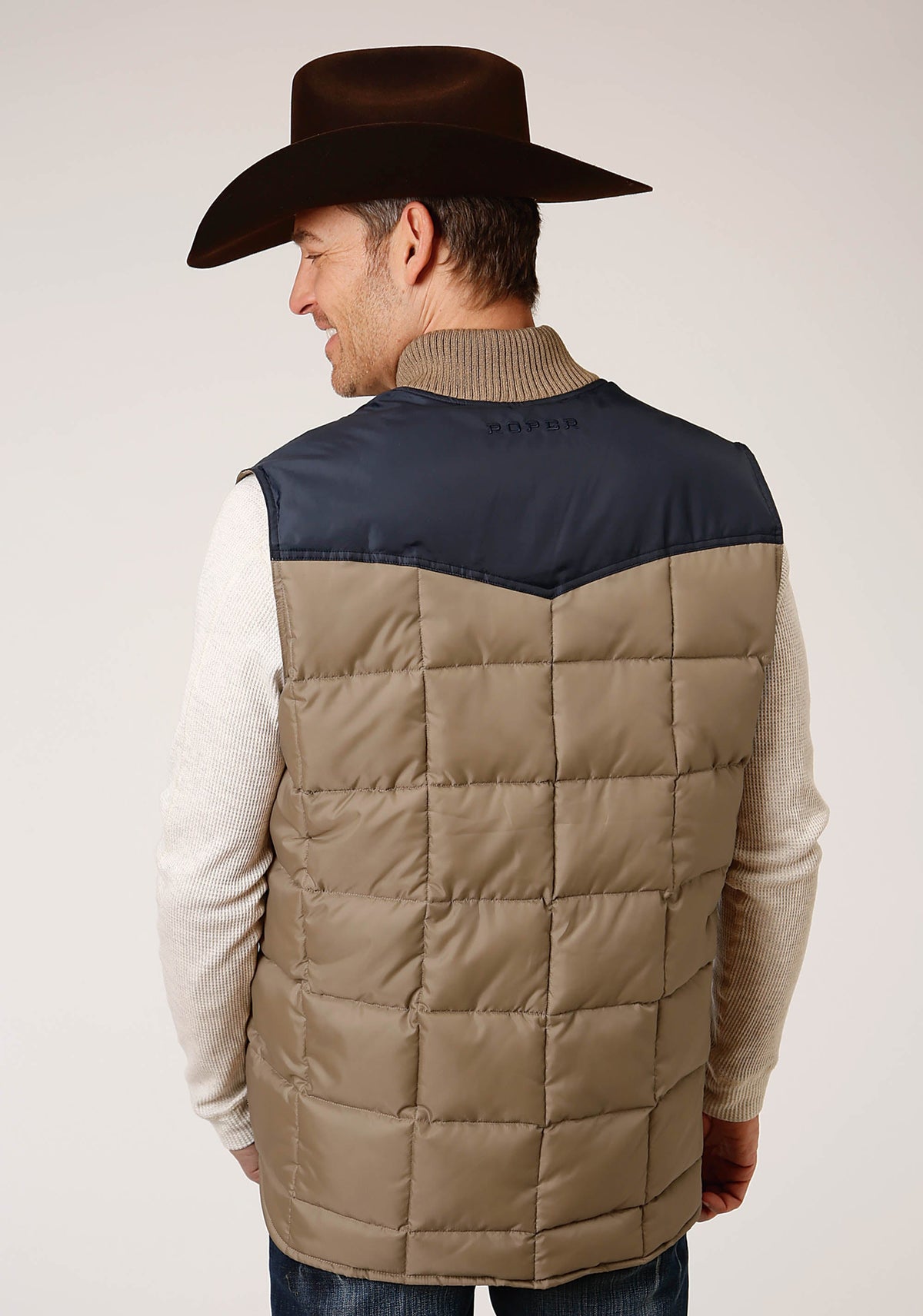 Roper Mens Quilted Poly With Poly Fill Vest