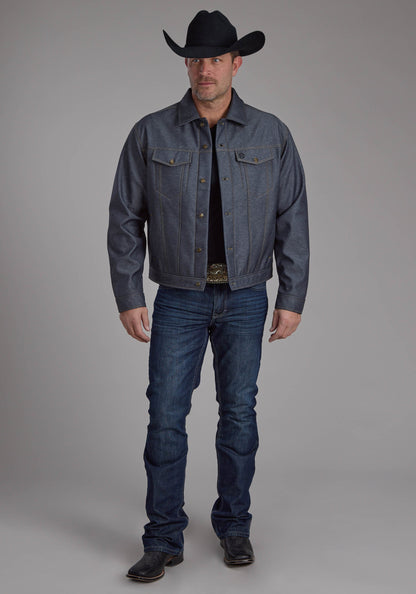 Roper Mens Raised Denim Softshell Button Jacket